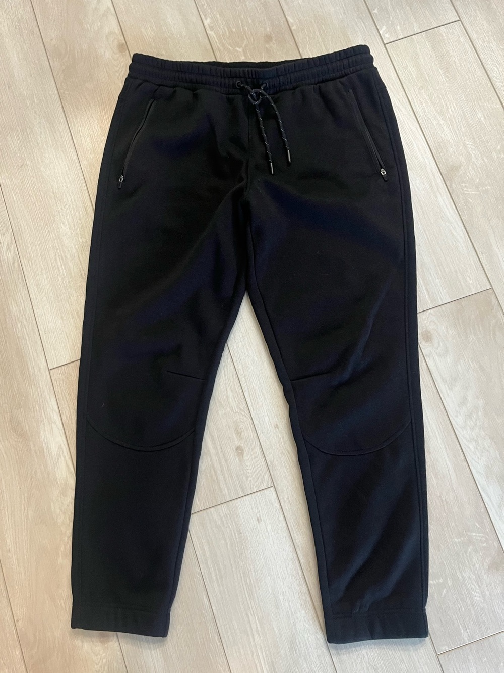 Men's Black Jogger Sweatpants with Zipper Pockets